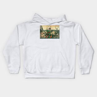 rocky goes to japan Ukiyo-e Kids Hoodie